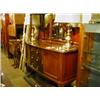 Image 1 : An Edwardian Bow Front Sideboard, the mirror back above three central drawers flanked by a pair of c