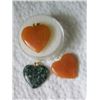 Image 2 : ASSORTED HEART PENDANTS - JASPER GEMSTONE - 3 TTL