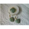 Image 2 : NEW PENDANT & EARRINGS SET - JADE HEARTS