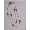 Image 2 : NECKLACE - JASPER CARVED BLOCKS ON REALLY LONG CHAIN - 58"