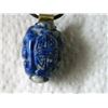 Image 6 : HAND CRAFTED CARVED LAPIS ON ROPE - 1 1/2" TALL X 1" DIAMETER - HAS UNIQUE SWAN CLASP/HOOK (non-fero
