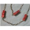 Image 3 : NECKLACE - JASPER CARVED BLOCKS ON REALLY LONG CHAIN - 58"