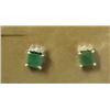 Image 1 : EARRINGS - SQUARE FACETED DEEP GREEN EMERALDS RETAIL ESTIMATE $100