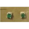 Image 1 : EARRINGS - SQUARE FACETED DEEP GREEN EMERALDS RETAIL ESTIMATE $100