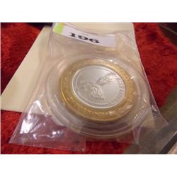 TOKEN - 2005 SILVER $10 CASINO TOKEN - NEW YORK CENTER - .925 WITH BRASS SURROUND