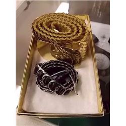 BELTS - SILVER, BRASS - WITH BLACK STONES - 2 TTL