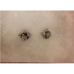EARRINGS- NEW ROUND FACETED MYSTIC & WHITE TOPAZ IN STERLING SILVER STUD DESIGN - RETAIL ESTIMATE $2