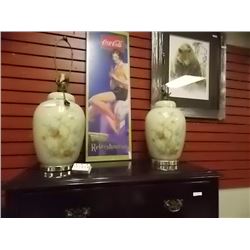 PAIR OF DESIGNER LAMPS - NO SHADES