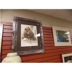 FRAMED LIMITED EDITION PRINT - GRIZZLY IN THE CHOKE CHERRIES - AMY BRACKENBURY - ESTIMATED GALLERY P