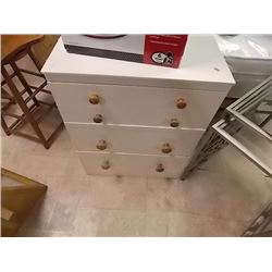 WHITE SIDE CHEST - 3 DRAWER - 3'
