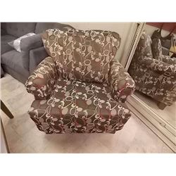 UPHOLSTERED ARM CHAIR WITH MATCHING THROW CUSIONS - FROM ESTATE