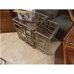 METAL & GLASS NESTING TABLES - 2PC