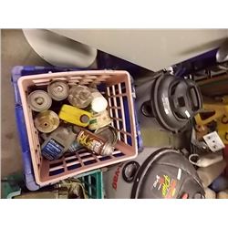 BIN MISC TOOLS WITH BIN OF MISC PRODUCTS
