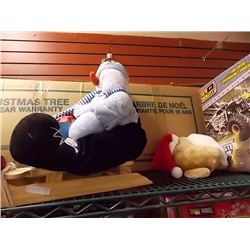 SNOW MAN ON STAND, CHRISTAMS TREE, TEDDY AND MORE