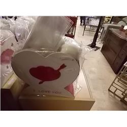 NEW TEDDY BEARS IN HEART BOX (11 X 12" ) - I LOVE YOU - LARGE WITH 2 TEDDIES