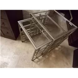 METAL & GLASS NESTING TABLES - 2PC