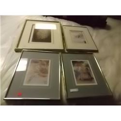 LOT OF FRAMED SIGNED PRINTS- 4 TTL