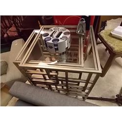 METAL & GLASS NESTING TABLES - 2PC