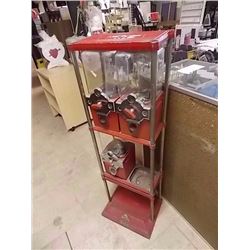 VINTAGE COIN OP CANDY MACHINES AND STAND- 4 PC TTL