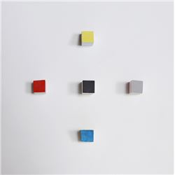 Ron Agam, Moonstruck, Painted Wood Abstract Relief Sculpture