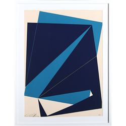 Cris Cristofaro, Navy and Blue Rectangles, Silkscreen