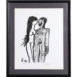 Lawrence Ferlinghetti, Nude Couple, Lithograph