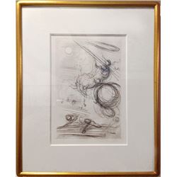 Salvador Dali, Deux Fatrasies Diogene en son Tonneau, Restrike Etching