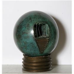 Stefan Vladescu, I, Sisyphus, Bronze Sculpture with Green Patina