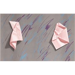 Yrjo Edelmann, Pink Papers on Abstract, Lithograph