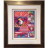 Image 1 : Peter Max, Five LIberties and Flag, Acrylic on Color Lithograph