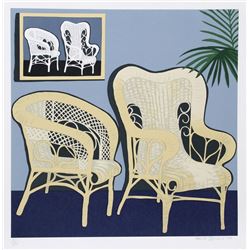 Hunt Slonem, Two Chairs, Serigraph