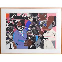 Romare Bearden, Jazz II, Screenprint