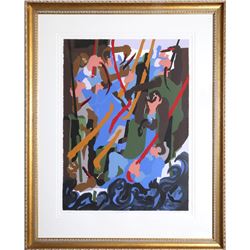 Jacob Lawrence, Revolt on the Amistad from Toussant L'Ouverture, Screenprint