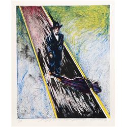 Cliff Ara Condak, Study of Truman Capote Walking, Lithograph