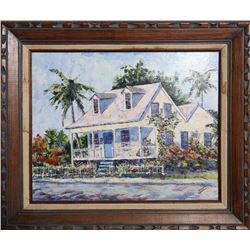 Jeanette Janke, House in the Tropics, Oil Painting