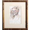 Image 1 : Raphael Soyer, Portrait of a Man, Ink and Watercolor Drawing