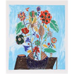 Ovadia Alkara, Bouquet, Lithograph
