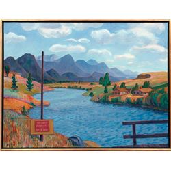 Kyohei Inukai aka Earle Goodenow, Arkansas River Colorado, Oil Painting