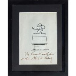 Charles Schulz, Snoopy Flying Ace, Offset Print, autographed, dedicated