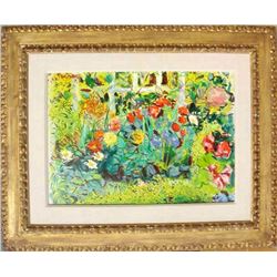 Dimitrie Berea, California Garden in Hillsborough, Oil Painting