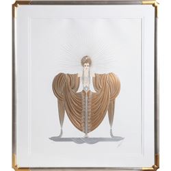 Erte, Radiance, Embossed Serigraph with Foil Stamping