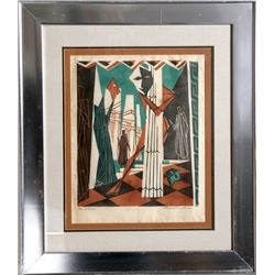 Isaac Friedlander, On Stage, Woodcut