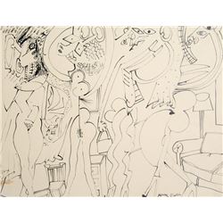 Knox Martin, Untitled XVI, Pen and Ink Drawing