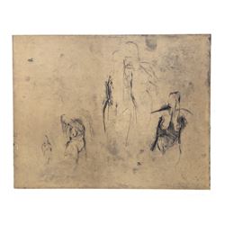 Karl Brandstatter, Nude Portrait Study, Etching