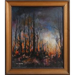 Ahuva G., Forest Fire, Oil Painting