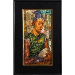 George Russin, Yellow Masque, Oil Painting