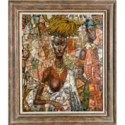 George Russin, Watusi Woman, Oil Painting