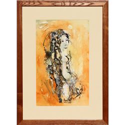 Madeleine Scellier, Nude Portrait 5, Watercolor