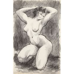 Laurent Marcel Salinas, Nude 133, Watercolor Painting