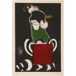 Luis Lopez Loza, Image into Space, Aquatint Etching